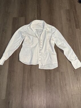 Classic White Button-Down Shirt with Tailored Fit